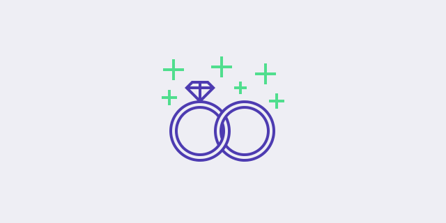 two weeding rings icon