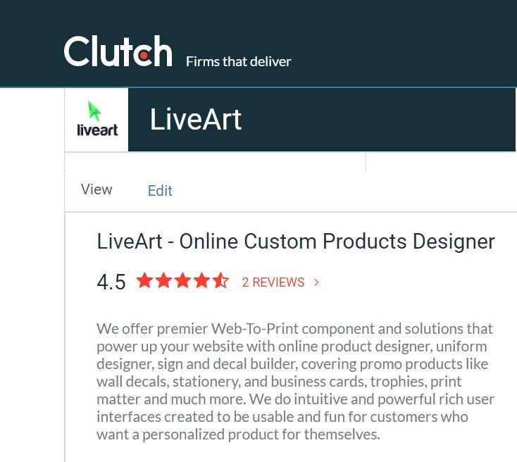 LiveArt profile in Clutch